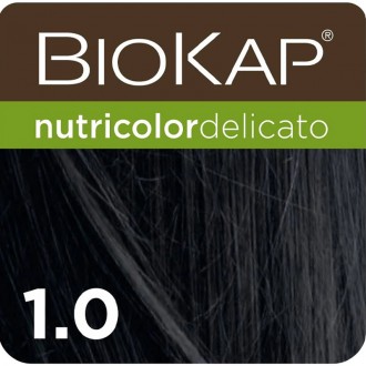 BIOKAP Barva na vlasy NUTRICOLOR Delicato Černá 1.0