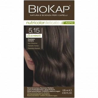 BIOKAP Barva na vlasy NUTRICOLOR Delicato RAPID Popelavý kaštan 5.15
