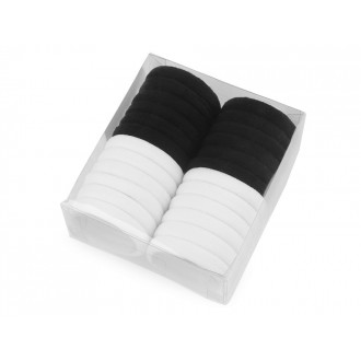 Set černo-bílých gumiček 24ks